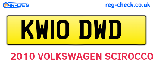 KW10DWD are the vehicle registration plates.