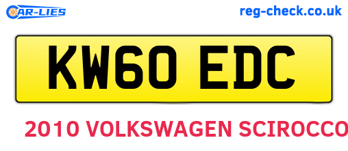 KW60EDC are the vehicle registration plates.