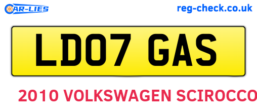 LD07GAS are the vehicle registration plates.