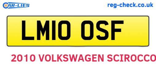 LM10OSF are the vehicle registration plates.