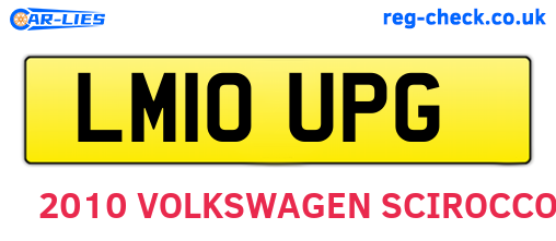 LM10UPG are the vehicle registration plates.