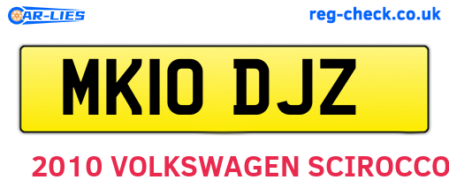 MK10DJZ are the vehicle registration plates.