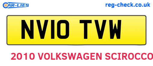 NV10TVW are the vehicle registration plates.