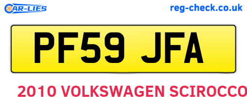 PF59JFA are the vehicle registration plates.