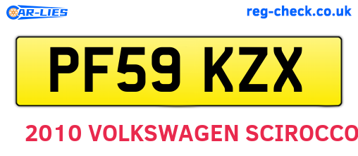 PF59KZX are the vehicle registration plates.