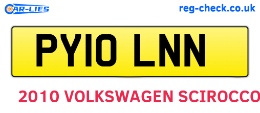 PY10LNN are the vehicle registration plates.