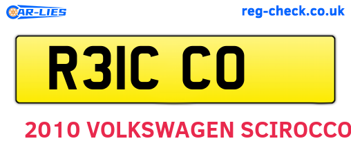 R31CCO are the vehicle registration plates.
