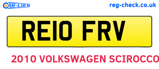 RE10FRV are the vehicle registration plates.