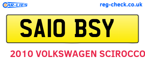 SA10BSY are the vehicle registration plates.