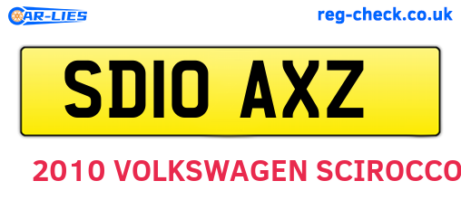 SD10AXZ are the vehicle registration plates.