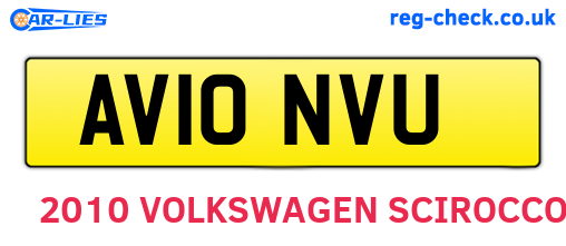 AV10NVU are the vehicle registration plates.