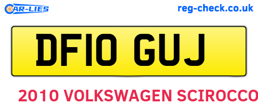 DF10GUJ are the vehicle registration plates.