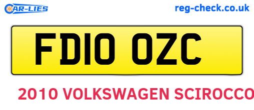 FD10OZC are the vehicle registration plates.