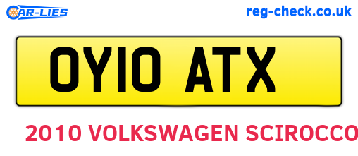 OY10ATX are the vehicle registration plates.