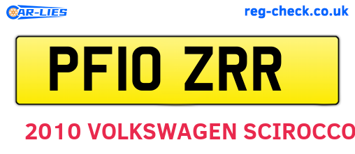 PF10ZRR are the vehicle registration plates.