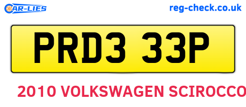 PRD333P are the vehicle registration plates.