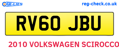 RV60JBU are the vehicle registration plates.