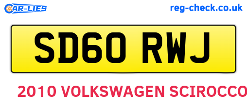 SD60RWJ are the vehicle registration plates.