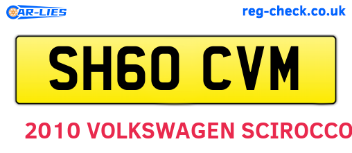 SH60CVM are the vehicle registration plates.