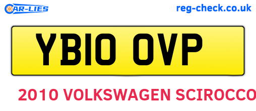 YB10OVP are the vehicle registration plates.