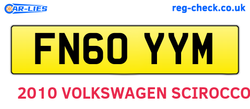 FN60YYM are the vehicle registration plates.