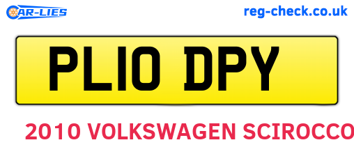 PL10DPY are the vehicle registration plates.