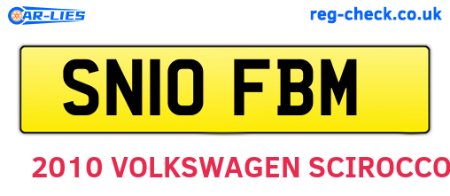 SN10FBM are the vehicle registration plates.
