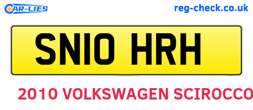 SN10HRH are the vehicle registration plates.