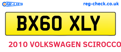 BX60XLY are the vehicle registration plates.