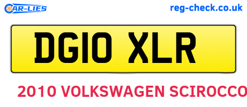 DG10XLR are the vehicle registration plates.