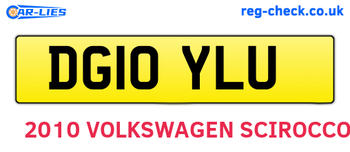 DG10YLU are the vehicle registration plates.
