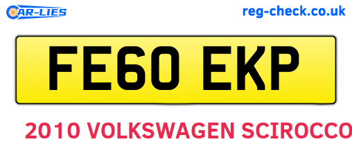 FE60EKP are the vehicle registration plates.