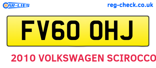 FV60OHJ are the vehicle registration plates.