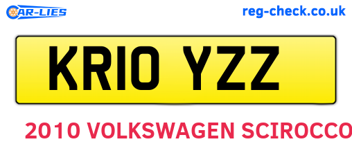 KR10YZZ are the vehicle registration plates.