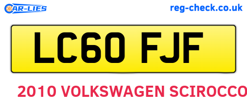 LC60FJF are the vehicle registration plates.
