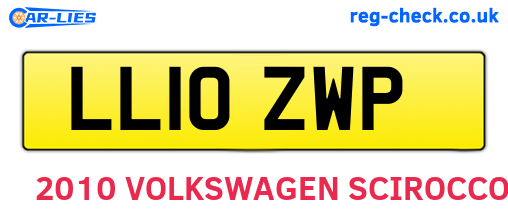 LL10ZWP are the vehicle registration plates.
