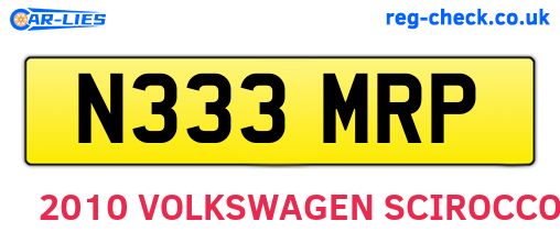 N333MRP are the vehicle registration plates.