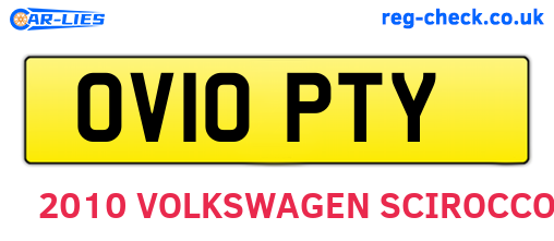 OV10PTY are the vehicle registration plates.