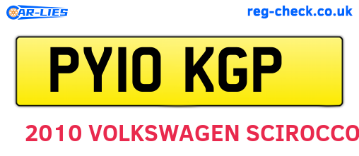 PY10KGP are the vehicle registration plates.
