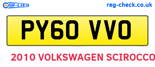 PY60VVO are the vehicle registration plates.
