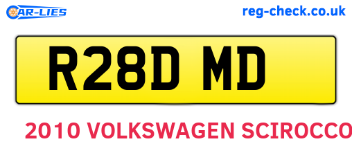 R28DMD are the vehicle registration plates.