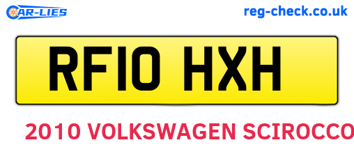 RF10HXH are the vehicle registration plates.
