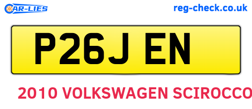 P26JEN are the vehicle registration plates.