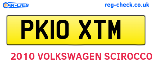 PK10XTM are the vehicle registration plates.