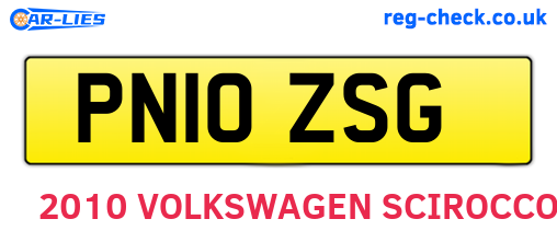 PN10ZSG are the vehicle registration plates.