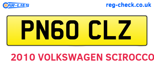PN60CLZ are the vehicle registration plates.