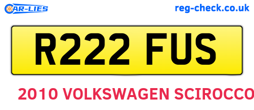 R222FUS are the vehicle registration plates.