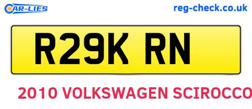 R29KRN are the vehicle registration plates.