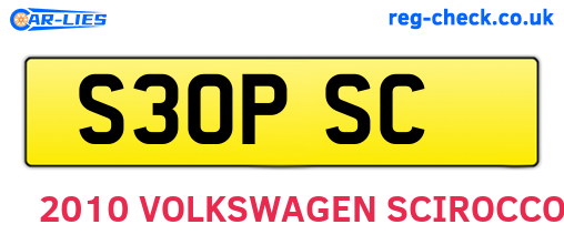 S30PSC are the vehicle registration plates.
