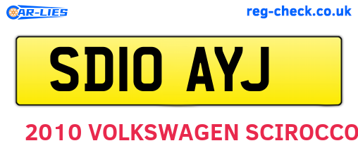 SD10AYJ are the vehicle registration plates.